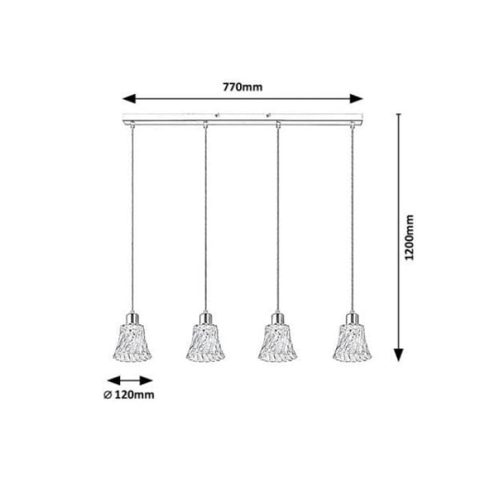 Hestia 4er Pendelleuchte – elegante klassische Pendelleuchte Pendelleuchte 3