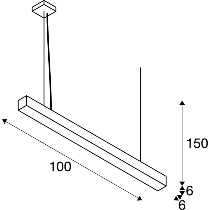 Q-LINE®, LED  Pendelleuchte, 1m, BAP, weiß, 4000K 4