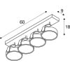 KALU,  Wand- und Deckenaufbauleuchte, quad, QPAR111 alu gebürstet 4x75W 8