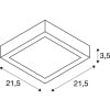 SENSER 24,  LED Wand- und Deckenleuchte eckig weiß 3000K 10