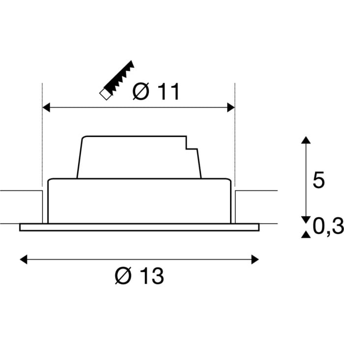 NEW TRIA 110, Einbauleuchte, einflammig, LED, 3000K, rund, weiß, 38°, 16W, inkl. Treiber, Clipfedern 4