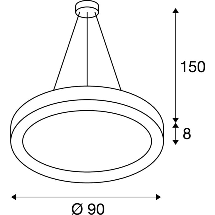 MEDO RING 90, Pendelleuchte, LED, schwarz, Ø 90 cm, inkl. LED-Treiber