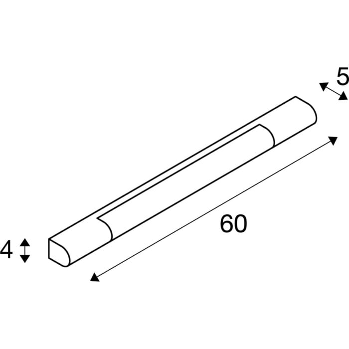 TRUKKO 60, Wandleuchte, LED, 3000K, chrom/weiß, H 60 cm, inkl. LED- Treiber 5